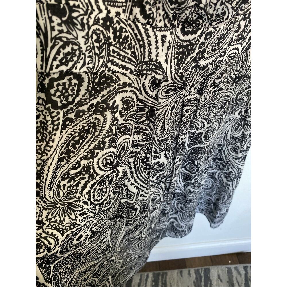 Lands End Dress Women’s Sz 2 White Black Paisley Faux Wrap Lined A Line - Picture 3 of 9